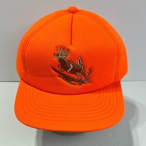 Vintage Winchester Foam Flat Bill‎ Snap Back Hat Blaze Orange